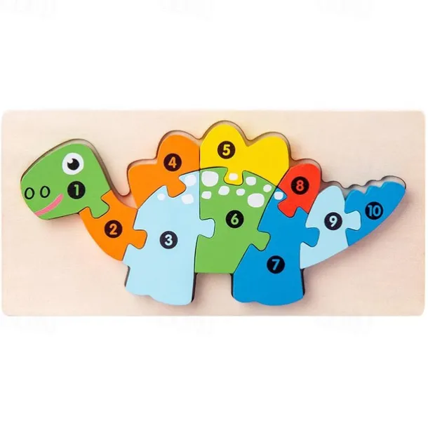 Wooden Early Education Cognition Children'S Educational Toys Building Wood Animal Transportation Shape Matching 3d Three-Dimensional Puzzle