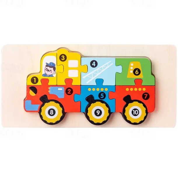 Wooden Early Education Cognition Children'S Educational Toys Building Wood Animal Transportation Shape Matching 3d Three-Dimensional Puzzle