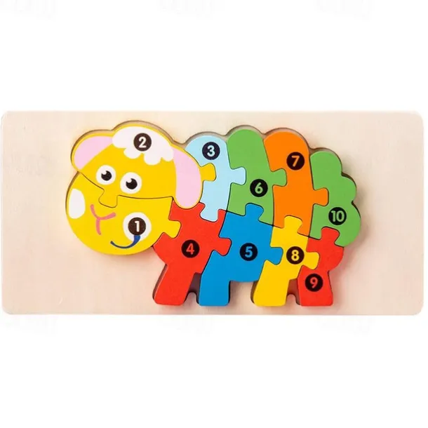 Wooden Early Education Cognition Children'S Educational Toys Building Wood Animal Transportation Shape Matching 3d Three-Dimensional Puzzle