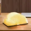 Wooden Folding Book Lamp Foldable LED Book Light 3-Light-Color Bedside Night Light for Home
