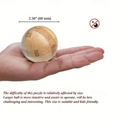 Wooden Puzzle Magic Ball Brain Teaser Toy Intelligence Game Ball Puzzle Halloween Christmas Thanksgiving Day Gift
