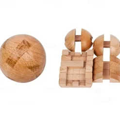 Wooden Puzzle Magic Ball Brain Teaser Toy Intelligence Game Ball Puzzle Halloween Christmas Thanksgiving Day Gift