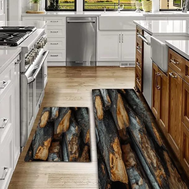 Wooden Texture Kitchen Mat Hallway Carpets Area Rugs Washable for Bedroom Living Room Kitchen Bathroom Anti-Slip Floor Mats