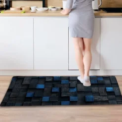 Wooden Texture Kitchen Mat Hallway Carpets Area Rugs Washable for Bedroom Living Room Kitchen Bathroom Anti-Slip Floor Mats