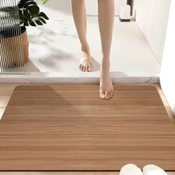 Wooden Texture Pattern Doormat Kitchen Mat Floor Mat Non-Slip Area Rug Oil Proof Rug Indoor Outdoor Mat Bedroom Decor Bathroom Mat Entrance Rug