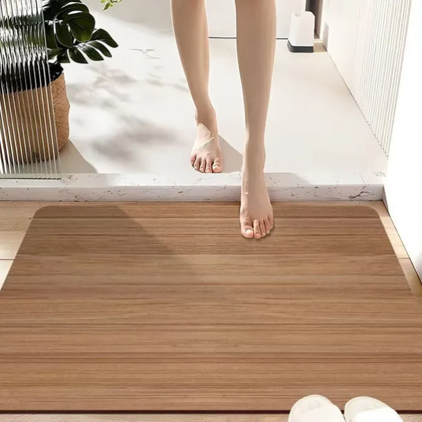 Wooden Texture Pattern Doormat Kitchen Mat Floor Mat Non-Slip Area Rug Oil Proof Rug Indoor Outdoor Mat Bedroom Decor Bathroom Mat Entrance Rug