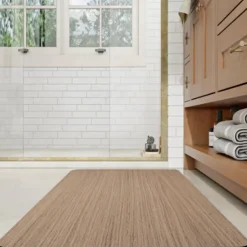 Wooden Texture Pattern Doormat Kitchen Mat Floor Mat Non-Slip Area Rug Oil Proof Rug Indoor Outdoor Mat Bedroom Decor Bathroom Mat Entrance Rug