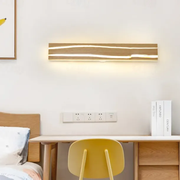 Wooden Wall Light LED Wood Crack Wall Lamp Night Light Headlight 110-240V