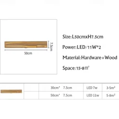 Wooden Wall Light LED Wood Crack Wall Lamp Night Light Headlight 110-240V