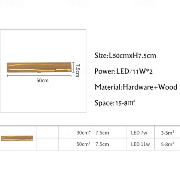 Wooden Wall Light LED Wood Crack Wall Lamp Night Light Headlight 110-240V