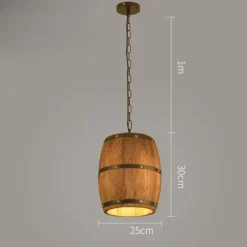 Wooden Wine Barrel Chandelier Bar Cafe Lights Vintage Rustic Wine Barrel Decor Hanging Light Kitchen Light Fixtures Pendant Lamp Barrel Shade Ceiling Light Farmhouse Pendant Light 110-240V