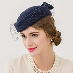 Wool / Net Kentucky Derby Hat / Fascinators / Hats with Floral 1pc Wedding / Special Occasion / Casual Headpiece