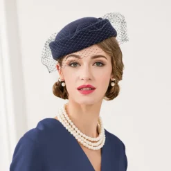 Wool / Net Kentucky Derby Hat / Fascinators / Hats with Floral 1pc Wedding / Special Occasion / Casual Headpiece