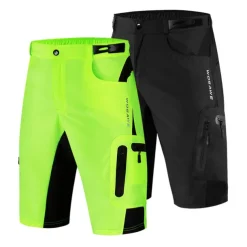 WOSAWE Men's Bike Shorts Cycling MTB Shorts Baggy Shorts Breathable Quick Dry Loose Fit Zipper Pockets Waterproof Summer bike wear Bottoms Mountain Bike MTB Road Sports Black Green
