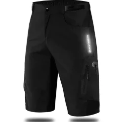 WOSAWE Men's Bike Shorts Cycling MTB Shorts Baggy Shorts Breathable Quick Dry Loose Fit Zipper Pockets Waterproof Summer bike wear Bottoms Mountain Bike MTB Road Sports Black Green