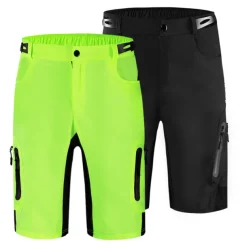 WOSAWE Men's Bike Shorts Cycling MTB Shorts Baggy Shorts Breathable Quick Dry Loose Fit Zipper Pockets Waterproof Summer bike wear Bottoms Mountain Bike MTB Road Sports Black Green