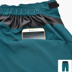 WOSAWE Men's Mountain Bike Shorts with Removable 5D Padded Underwear Cycling MTB Shorts Summer Polyester Bike Padded Shorts MTB Shorts Bottoms with Zip Pockets Breathable Quick Dry Waterproof