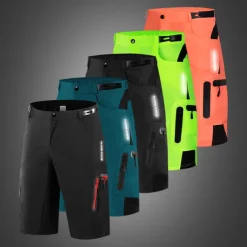 WOSAWE Men's Mountain Bike Shorts with Removable 5D Padded Underwear Cycling MTB Shorts Summer Polyester Bike Padded Shorts MTB Shorts Bottoms with Zip Pockets Breathable Quick Dry Waterproof