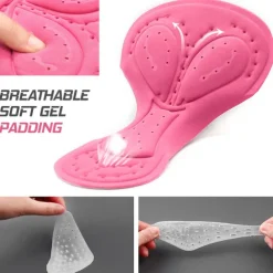 WOSAWE Women's Cycling Shorts Pad Bike Pad Mountain Bike MTB Road Bike Cycling Sports 3D Pad Breathable Anatomic Design Moisture Wicking Black Pink Silicone Clothing Apparel Bike Wear