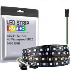 WS2812 RGBIC Addressable LED Strip Light Dream Color Strip Light 8.2FT/16.4FT 20Pixels/m Waterproof Black and White PCB Flexible DC12V Chase Effect Suitable for Indoor and Outdoor Activity Atmosphere Decoration