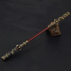 Wukong Zinc Alloy Figurine - Monkey King Great Sage Equal to Heaven Golden Cudgel 30CM Metal Ruyi Jingu Bang Staff - Game Collectible Model