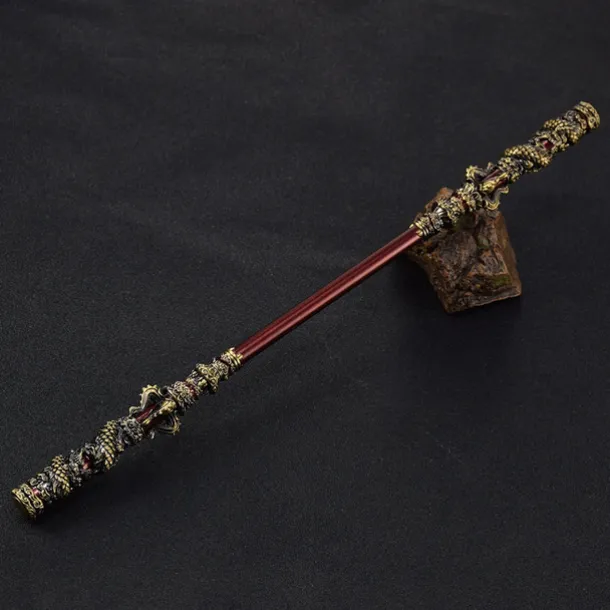 Wukong Zinc Alloy Figurine - Monkey King Great Sage Equal to Heaven Golden Cudgel 30CM Metal Ruyi Jingu Bang Staff - Game Collectible Model