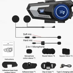 X7 Bluetooth 5.0 Motorcycle Helmet Headset Headphone Wireless Motorcycle Handsfree Stereo Earphone MP3 Speaker Waterproof