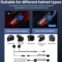 X7 Bluetooth 5.0 Motorcycle Helmet Headset Headphone Wireless Motorcycle Handsfree Stereo Earphone MP3 Speaker Waterproof