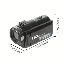 16X Digital Zoom Ultra HD 30FPS Digital Video Camera Camcorder with 3inch IPS 270 Degrees Rotation Screen Remote Control and 1500mah Battery for Vlogging