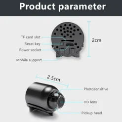 X5 Mini Camera IP WiFi 1080P HD Night Vision Remote Monitoring 160° Wide Angle USB Micro Smart Home Small Camcorder No Battery