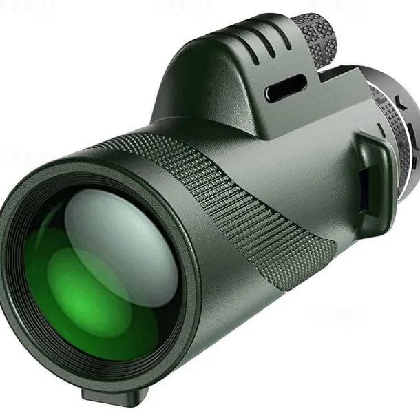 50x60 Monocular Telescope Phone Camera Waterproof Monocular Focus with Single Hand Clear Low Light Night Vision for Star Watching Ball Games Sightseeing Travel Camping Hiking Smartphone Adapter