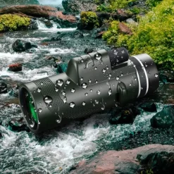 50x60 Monocular Telescope Phone Camera Waterproof Monocular Focus with Single Hand Clear Low Light Night Vision for Star Watching Ball Games Sightseeing Travel Camping Hiking Smartphone Adapter