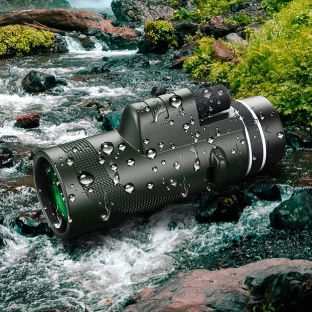 50x60 Monocular Telescope Phone Camera Waterproof Monocular Focus with Single Hand Clear Low Light Night Vision for Star Watching Ball Games Sightseeing Travel Camping Hiking Smartphone Adapter