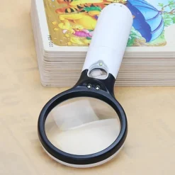 3X 45X Lenses Magnifier 3 LED Light Handheld Reading Magnifying Glass Lens Jewelry Watch Loupe Reading Lens Magnification Aid,Reading Magnifier For The Elderly