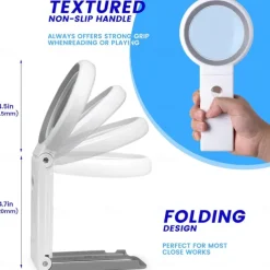 30X 10X Magnifying Glass with Light and Stand Foldable Handheld Magnifying Glass 18 LED Illuminated Lighted Magnifier for Macular Degeneration Seniors Reading Close Work