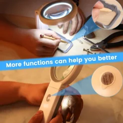 30X 10X Magnifying Glass with Light and Stand Foldable Handheld Magnifying Glass 18 LED Illuminated Lighted Magnifier for Macular Degeneration Seniors Reading Close Work