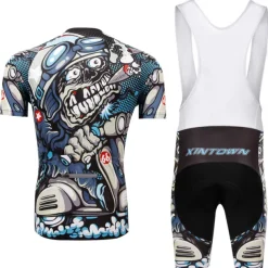 XINTOWN Men's Cycling Jersey with Bib Shorts Cycling Jersey Set Short Sleeve Mountain Bike MTB Road Bike Cycling Winter Black Blue Mint Green Bike Bib Shorts Jersey Clothing Suit 3D Pad Breathable