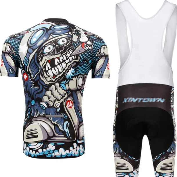 XINTOWN Men's Cycling Jersey with Bib Shorts Cycling Jersey Set Short Sleeve Mountain Bike MTB Road Bike Cycling Winter Black Blue Mint Green Bike Bib Shorts Jersey Clothing Suit 3D Pad Breathable