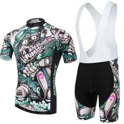 XINTOWN Men's Cycling Jersey with Bib Shorts Cycling Jersey Set Short Sleeve Mountain Bike MTB Road Bike Cycling Winter Black Blue Mint Green Bike Bib Shorts Jersey Clothing Suit 3D Pad Breathable