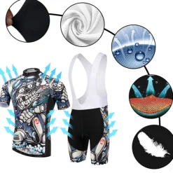 XINTOWN Men's Cycling Jersey with Bib Shorts Cycling Jersey Set Short Sleeve Mountain Bike MTB Road Bike Cycling Winter Black Blue Mint Green Bike Bib Shorts Jersey Clothing Suit 3D Pad Breathable