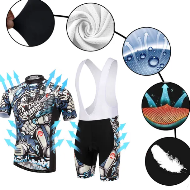 XINTOWN Men's Cycling Jersey with Bib Shorts Cycling Jersey Set Short Sleeve Mountain Bike MTB Road Bike Cycling Winter Black Blue Mint Green Bike Bib Shorts Jersey Clothing Suit 3D Pad Breathable