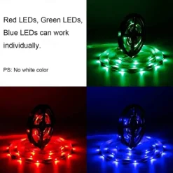 (2x5M)10M 32.8ft LED Light Strips RGB TV Backlight Bedroom Kitchen Christmas DIY Decor 2835 600SMD Color Changing with 44 Key IR Remote Home Kitchen DC 12V