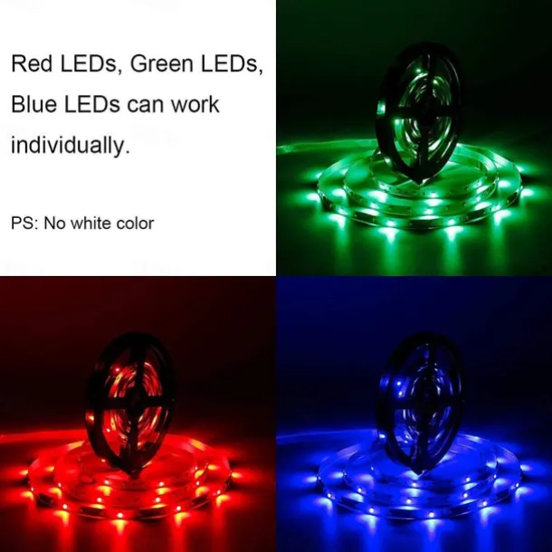 (2x5M)10M 32.8ft LED Light Strips RGB TV Backlight Bedroom Kitchen Christmas DIY Decor 2835 600SMD Color Changing with 44 Key IR Remote Home Kitchen DC 12V