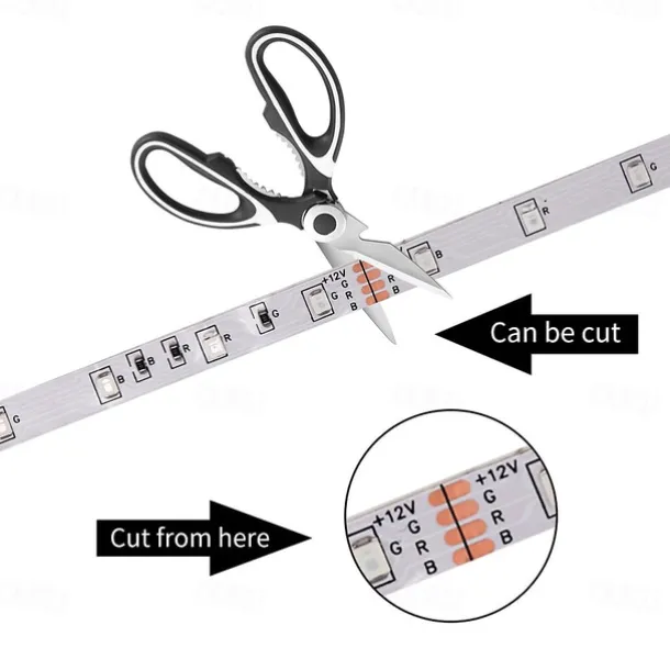 (2x5M)10M 32.8ft LED Light Strips RGB TV Backlight Bedroom Kitchen Christmas DIY Decor 2835 600SMD Color Changing with 44 Key IR Remote Home Kitchen DC 12V
