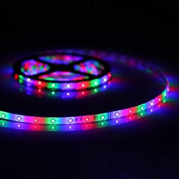 (2x5M)10M 32.8ft LED Light Strips RGB TV Backlight Bedroom Kitchen Christmas DIY Decor 2835 600SMD Color Changing with 44 Key IR Remote Home Kitchen DC 12V