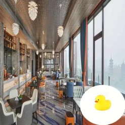 Yellow Duck Dashboard Ornament - Car Styling Accessories with Cowboy Hat, Sunglasses, and Necklace - Unique Auto Internal Decoration