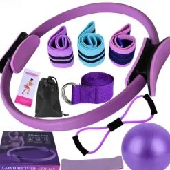 Yoga Fitness Eleven Piece Set with Ribbon Latex Silk Hip Ring Latex Elastic Ring Yoga Ball Stretching Band Pilates