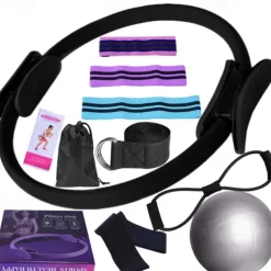 Yoga Fitness Eleven Piece Set with Ribbon Latex Silk Hip Ring Latex Elastic Ring Yoga Ball Stretching Band Pilates