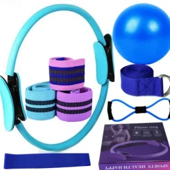 Yoga Fitness Eleven Piece Set with Ribbon Latex Silk Hip Ring Latex Elastic Ring Yoga Ball Stretching Band Pilates