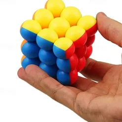 YongJun 3x3 Magic Cube 3x3x3 Stickerless Round Bead Speed Cube Puzzle Toys Creative Decompression Gift